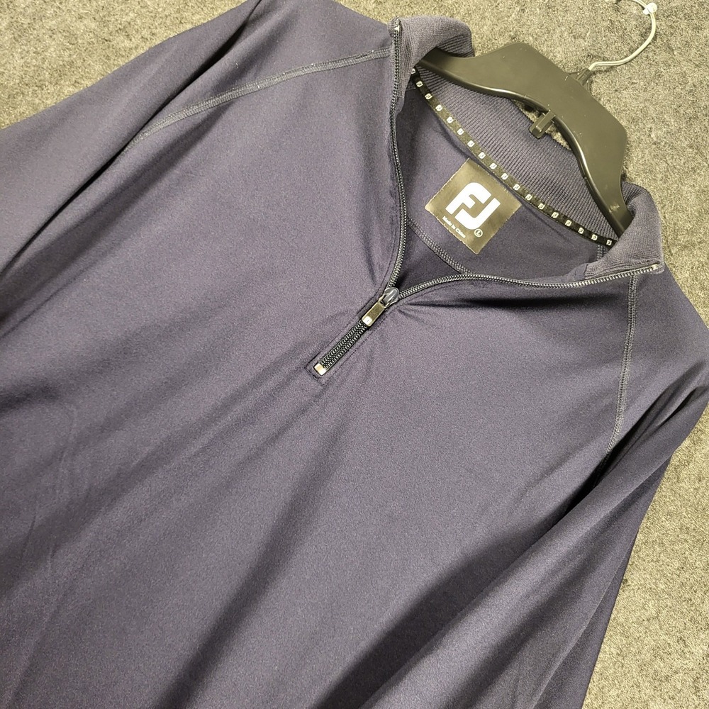 FootJoy 1/4 Quarter Zip Pullover Mens L Blue Golf Performance Stretch FJ